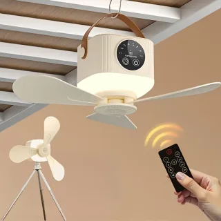 IPRee 2 in 1 Portable Fan Camping Light 3600mAh Rechargeable Outdoor Camping Tent Fan New Remote Control Household Ceili