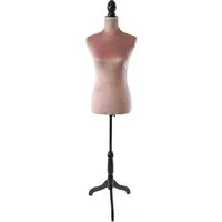 relaxdays Schneiderpuppe Weibliche Schneiderpuppe 36/38 Samt, Altrosa