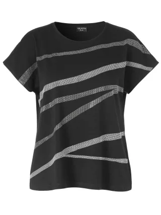 VIA APPIA DUE - T-Shirt mit Grafikprint schwarz - Gr. - 48
