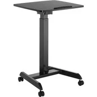 Maclean Schreibtisch MC-892 Sitz-Steh Tisch Höhenverstellbarer Schreibtisch 76–113 cm, mit Rollen, neigbare Tischplatte, Gasfeder-System & Fußpedal, bis 8 kg