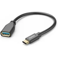 Hama USB Adapterkabel, OTG, USB C Stecker, USB A Buchse, 15 cm, Schwarz USB-Kabel, USB-C, USB Typ A (15 cm)
