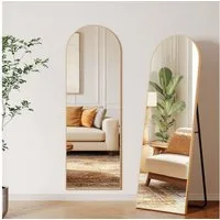 TLGREEN Ganzkörperspiegel 150 x 50 cm, gewölbter Standspiegel mitAluminiumrahmen, (Stand- oder Wandspiegel), für Wohnzimmer, Schlafzimmer, Eingangsbereich