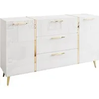ALLHOUSE24 Kommode DIAMANT 158 cm Breite Hochglanz GOLD Sideboard Möbel BERLIN