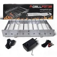 Grillpeter Drehspieß Mangal Drehspießaufsatz für 9 Spieße Elektromotor Spieße