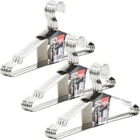 SO-TECH® Kleiderbügel Garderobenbügel Design Edelstahl 450 x 193 mm mit Haken, (Spar-Set, 15-tlg), Stärke 8 x 2,5 mm, mit spezieller Antirutsch-Nut