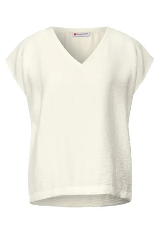 Street One - V-Neck Blusenshirt weiß - Gr. - 36
