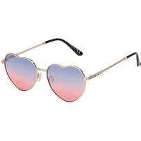 BEZLIT Eyewear Sonnenbrille Herz Form Designer Damen Sonnenbrille (1-St) mit lila-braun, blau-rot, grün-rosa, braun-blau und blau-rosa Linsen