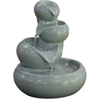 Dehner Zimmerbrunnen Malahi, Wasserspiel, Ø 21,5 cm, Höhe 24.5 cm, Keramik, Indoor Wasserkaskade in edlem Design