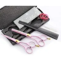 Haryali London Haarschere Professionelles Friseurscheren-Set, Haarschere und Effilierschere, (1 x Paar, 2-tlg., 1x Schneideschere, 1x Effilierschere, 1x Kamm, 1x Öl, 1x Tasche), verstellbar + Fingerauflage