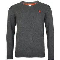 U.S. Polo Assn. Strickpullover Pullover V-Neck Feinstrick (1-tlg)