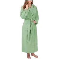 normani Damenbademantel Damen Premium Bademantel Basic, 122, Baumwolle, Schalkragen, Bindegürtel, Saunamantel aus weicher Baumwolle