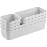 Engelland Schubladeneinsatz Schubladen-Organizer (Vorteils-Set, 6 St., individuelle Anordnung, passend für alle gängigen Schubladen), BPA-frei, spülmaschinengeeignet, gefrierschrankgeeignet