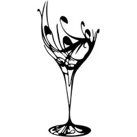 Jumpeak Wanddekoobjekt Weinglas Metall Wanddekor, Cocktail, Küche Wanddekor, Abstrakte Deko, Metall, 4 Farben, 5 Maße, Künstlerische Linien, Rausch,Spritzer