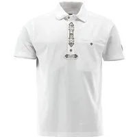 OS Trachten Poloshirt Grasko Regular Fit, Polokragen, Kurzarm, Druck "Hirschgeweih", Kontrast