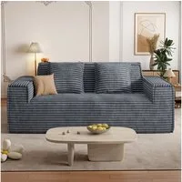 Aivermeil Sofa 2-3-Sitzer Kord-Sofa, montagefrei, 1 Teile, All-in-One Cloud-Sofa mit 2 Kissen für Wohn- & Schlafzimmer