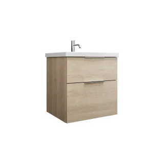 Burgbad Keramik Waschtisch-Set Eqio Eiche Dekor Cashmere/Alpinweiss, SEYQ063F3180C0001 SEYQ063F3180C0001