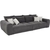 Jockenhöfer Gruppe Big-Sofa MOLDAU, Grau, Cordbezug, mit 12 Kissen, B 306 x H 83 x T 134 cm