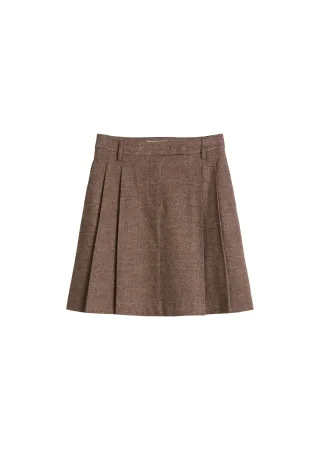 Marc OPolo Casual - Falten-Minirock A-Shape Dark Brown - Gr. - 36