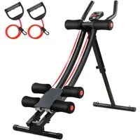TLGREEN Bauchtrainer Bequemes Kurvengleis (Zusammenklappbar, 4 höhenverstellbar, Mit LCD-Display,Tragfähigkeit 120 kg), Muskelaufbau, Fettabbau