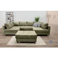 COLLECTION AB Wohnlandschaft Toni U-Form, B: 298 cm, Set: Sofa & Hocker, 3 Zierkissen, Federkern