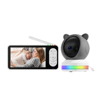 RH-BM16 Tuya WiFi Baby Monitor with 5-Inch 1080P HD Display PTZ Camera Night Vision Two Way Audio Temperature Sensor Bui