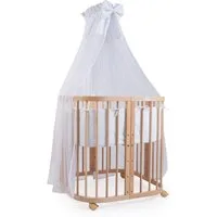Waldin Babybett Mobiles Babybett aus Holz 7in1 mit Matratze, mitwachsend