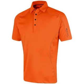 Island Green - Poloshirt Abgesteppt für Herren - Emblem (Dunkel Orange)