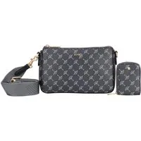 JOOP! Umhängetasche cortina 1.0 jasmina shoulderbag shz (Set, Abnehmbares RV-Täschen), Damen Schultertasche, Handtasche mit hübschem Aufdruck