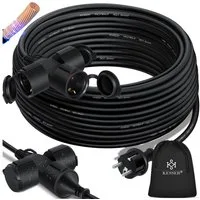 KESSER Verlängerungskabel, (25 cm), Verlängerungskabel mit Schutzkappe Outdoor für Innenbereich