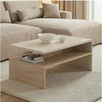 IDIMEX Couchtisch PAULINA, Beistelltisch 90x60 cm mit und offenem Fach Kaschmir/Cremona Eiche