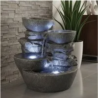 Arnusa Gartenbrunnen großer LED Springbrunnen Wasserfall 50 cm Zimmerbrunnen Wasserspiel, mit LED Beleuchtung Indoor und Outdoor