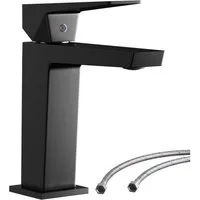 radelldar Waschtischarmatur Wasserhahn Bad & Bleifreie Edelstahl-Armatur – Rostfrei & Anti-Spritz (1-St) Einhebelmischer für Aufsatzwaschbecken, 170mm hoch