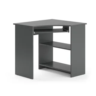 Vicco Eckschreibtisch, Anthrazit, Holzwerkstoff, 3 Fächer, Formgebogen, 83x77x76 cm, Arbeitszimmer, Schreibtische, Eckschreibtische