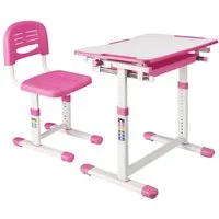 en.casa Kinderschreibtisch, Kinderschreibtischset »Sala« 2-tlg. Kindertisch mit Stuhl Pink
