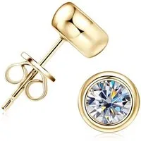 ROUGEMONT Paar Ohrstecker Funkelnde Moissanit Ohrstecker 6,5 mm 1,0ct VVS1 D +Zertifikat, Echtschmuck mit Echtheitszertifikat