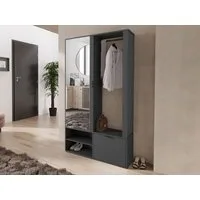 MIRJAN24 Garderoben-Set Milo, (mit Spiegel), mit Kleiderstange, Loft Stil, Lamellen