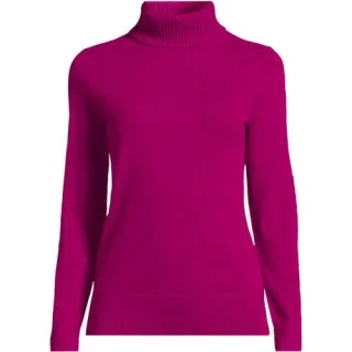 Rollkragen-Pullover aus Kaschmir für Damen in Petite-Größe, Damen, size: petite, Grün, Kaschmir, by Lands' End