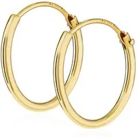 NKlaus Paar Creolen Paar Herren Creole Echt Gold 333er Ohrring Ohrschmuck Ohrhänger 15mm 3