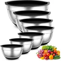 LuxusKollektion Rührschüssel Rührschüssel Set Edelstahl Salatschüssel Luftdichter Deckel