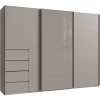 Wimex Schwebetürenschrank Bali in den Breiten 180cm, 225cm & 270cm, Schrank mit Glaselement Kleiderschrank erhältlich in den Farben, grafit und saharagrau