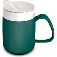 Ornamin Schnabelbecher Becher mit Trink-Trick mit Schnabelaufsatz/Trinkaufsatz, 2-tlg., Kunststoff, Trinkhilfe l Alltagshilfe l bruchstabil l BPA-frei l Made in Germany