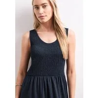 STREET ONE Midikleid Sommerkleid mit Smok-Oberteil