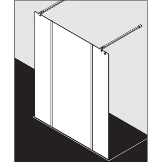 Kermi Xb Glasanlage XBFWA12020VAK 120x200cm, silber hochglanz, ESG klar