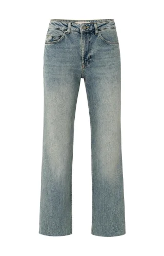 Yaya - Straight Fit Jeans aus Denim mit verwaschenem Finish (L34) blau - Gr. - 34