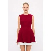 adL Cocktailkleid Ärmelloses Plissiertes Kleid