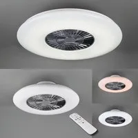 Reality Leuchten LED Deckenleuchte Visby Deckenventilator, Timerfunktion, Ventilatorfunktion, LED fest integriert, Neutralweiß, Deckenlampe, Ventilator, Fernbedienung, Ventilator getrennt schaltbar