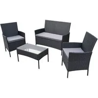 SVITA Sitzgruppe BROOKLYN, (Set, 4-tlg., Gartenlounge), Gartenmöbel Set, Sitzgruppe, Polyrattan