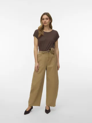 VERO MODA - VMAVA PLAIN SS TOP JRS NOOS Chocolate Martini - Gr. - XS