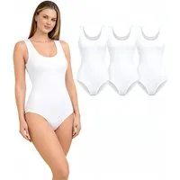 fashionshowcase Body Damen Trägerbody 3er Pack Baumwolle Stretch mit Hakenverschluss (3-tlg) glatte Verarbeitung für unsichtbares Tragen unter Kleidung