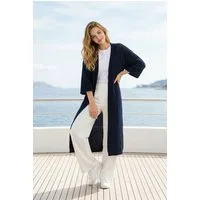 Zuckerwatte Longstrickjacke 25491 3/4 Arm, Lochstrick Optik, aus weicher Baumwollmischung